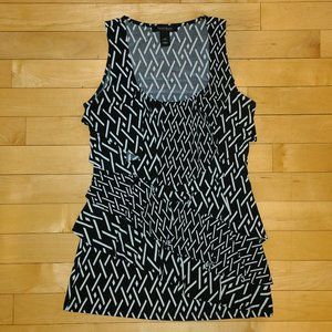 White House Black Market Ruffle Tiered Top XS